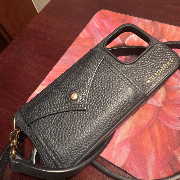 Bandolier Black Leather Phone Case - Picture 1 of 2